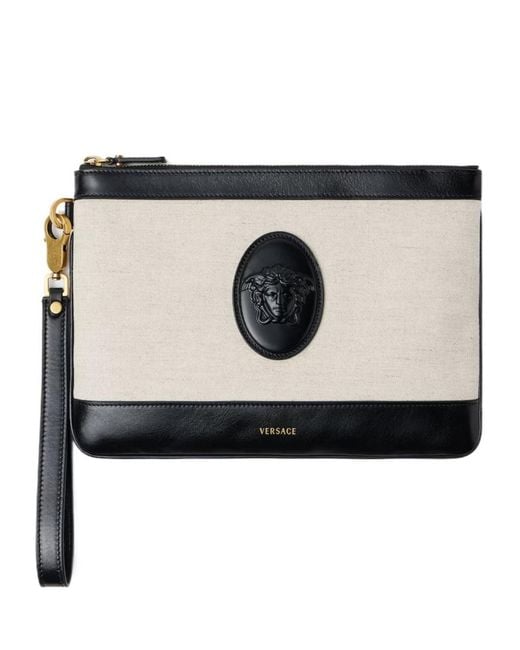 Versace Black Rivière Zipped Pouch