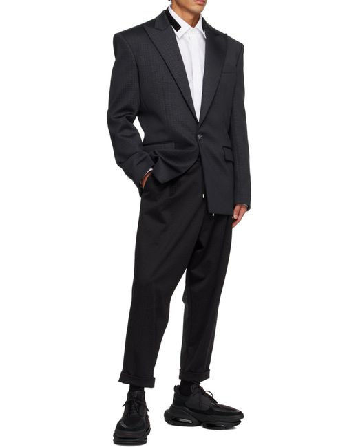 Balmain Blue Monogram Jacquard Blazer for men