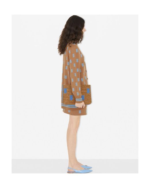 Burberry Brown Monogram-Print Jacquard Miniskirt