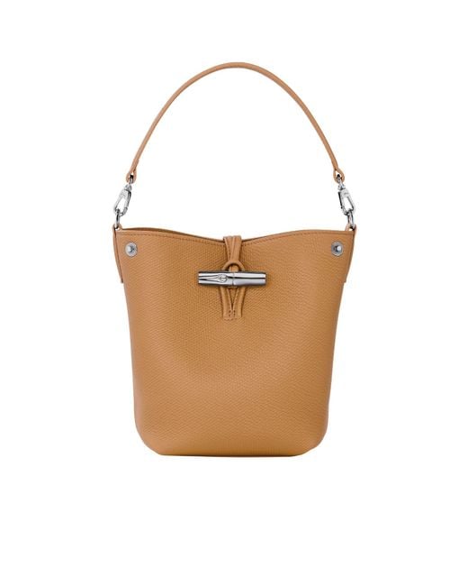 Longchamp White Le Roseau Xs Bucket Bag