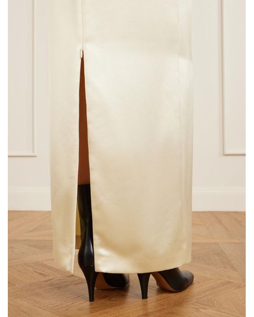 The Row White Bartelle Silk-Satin Maxi Skirt