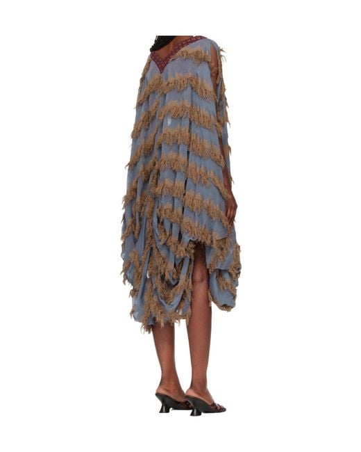 Kiko Kostadinov Gray Rossi Midi Dress