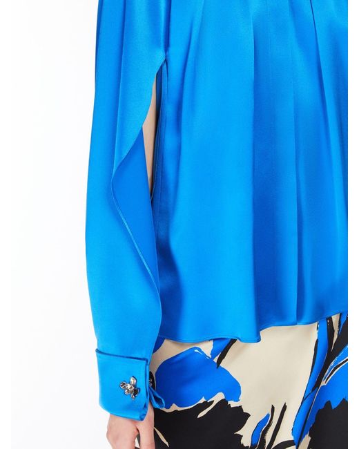 Max Mara Blue Pianoforte Salice Cut-Out Shirt