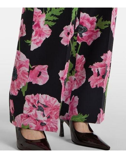 Stella McCartney Red Silky Loose Printed Trousers