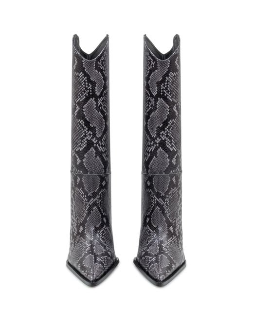 Coperni Black Bridge Embossed Cowboy Boots