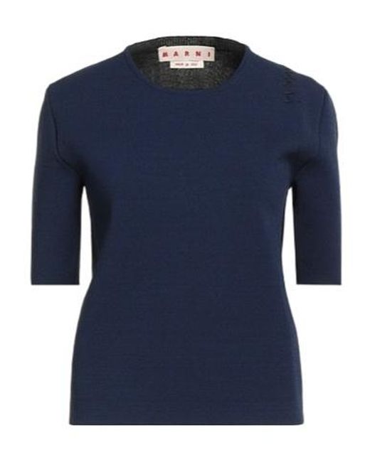 Marni Blue Two-Color Knitted T-Shirt