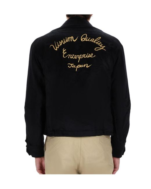 Visvim Black Embroidered Zipped Jacket for men