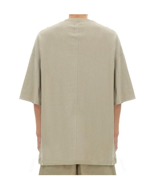 Rick Owens X Champion Natural Text Printed Crewneck T-Shirt for men
