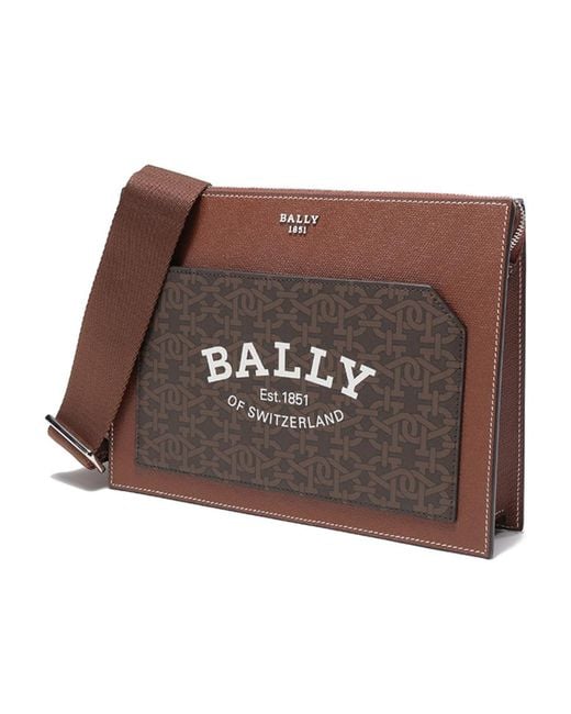 Bally Brown Logo Shoulder Bag for men