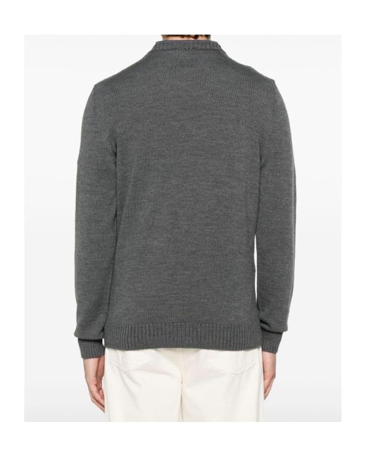 Drumohr Black Crew-Neck Wool Sweater for men