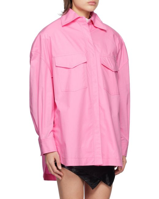 The Attico Pink The Elaine Buttoned Long-Sleeved Shirt
