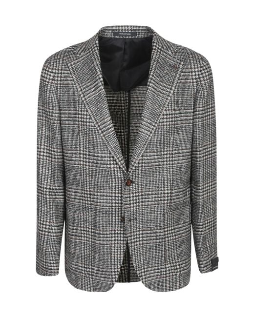 Tagliatore Gray Check Pattern Tailored Jacket for men