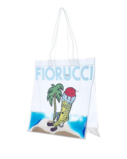 Fiorucci Blue Graphic Print Shoulder Bag