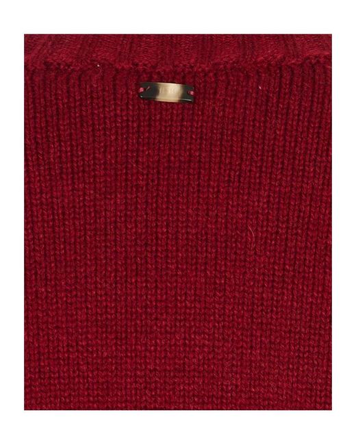 Fedeli Red Long-Sleeved Crewneck Jumper