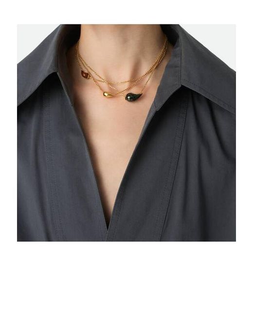 Bottega Veneta Metallic Drop Marble Necklace