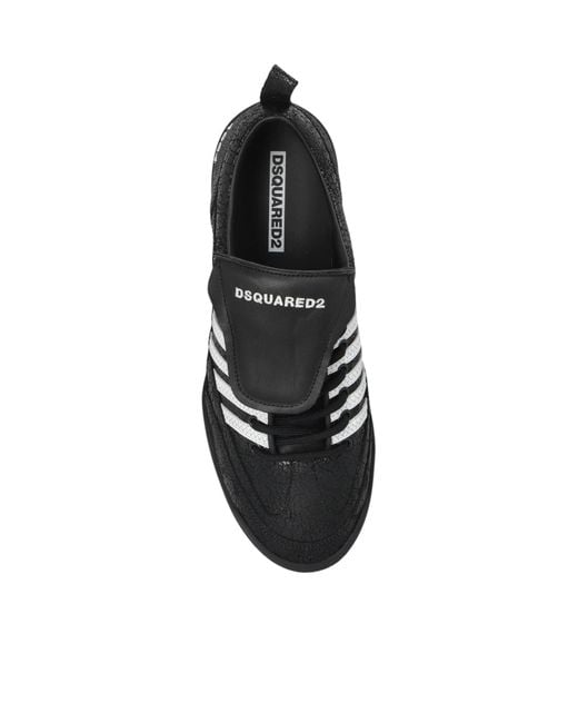 DSquared² Black Lace Up Soccer Sneakers for men