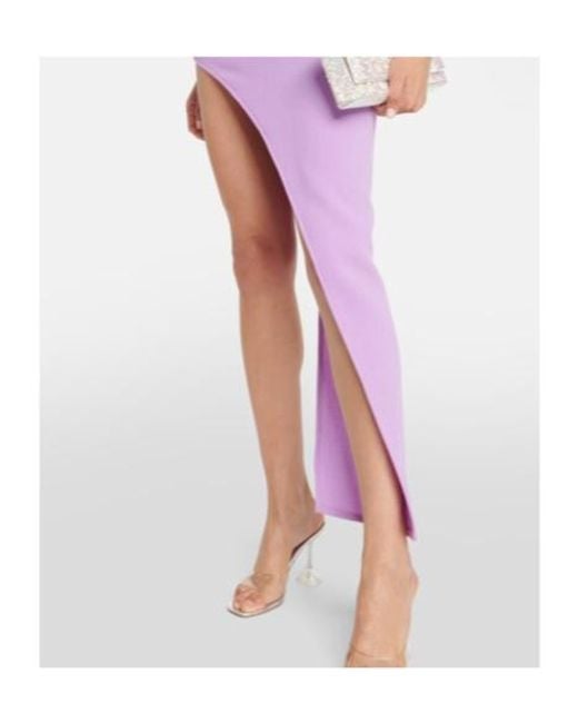 David Koma Purple Asymmetrical Wool Maxi Skirt