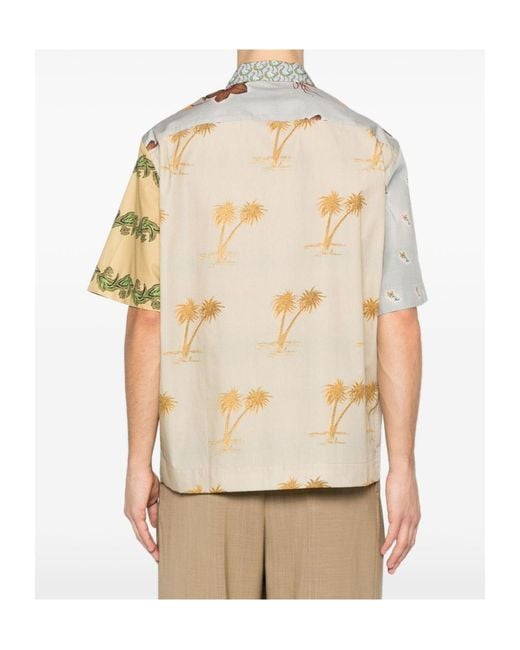 Paul Smith Gray Patchwork Printed Shirt for men