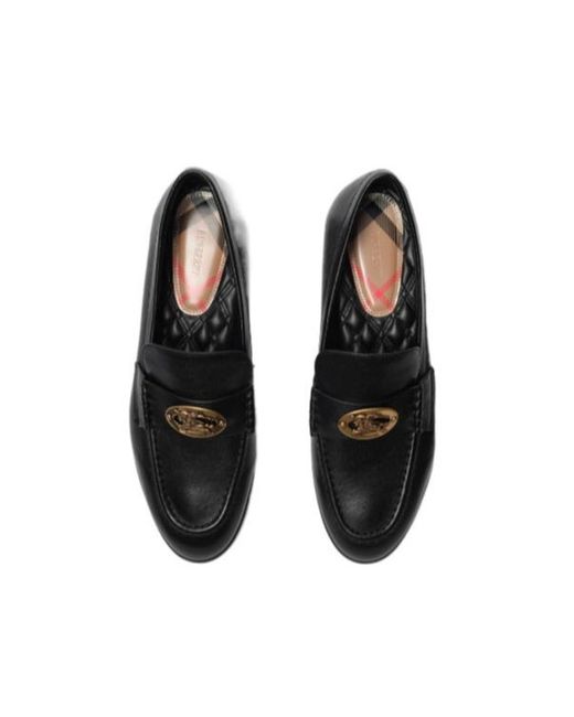 Burberry Black Leather Opal Loafers