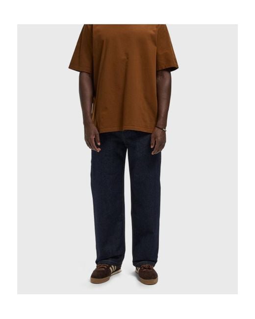 Arte' Blue Arte Logo Pocket Straight-Leg Jeans for men