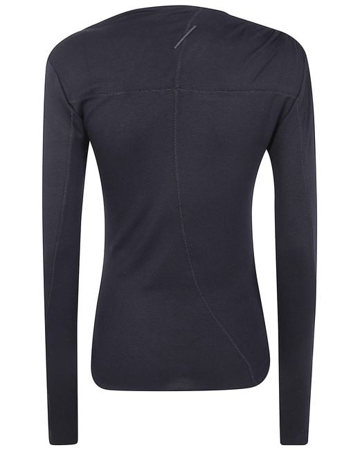 Thom Krom Blue Asymmetric Neckline Long-Sleeve Top