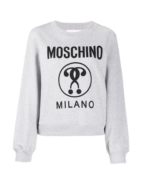 Moschino Gray Question Mark Sweatshirt