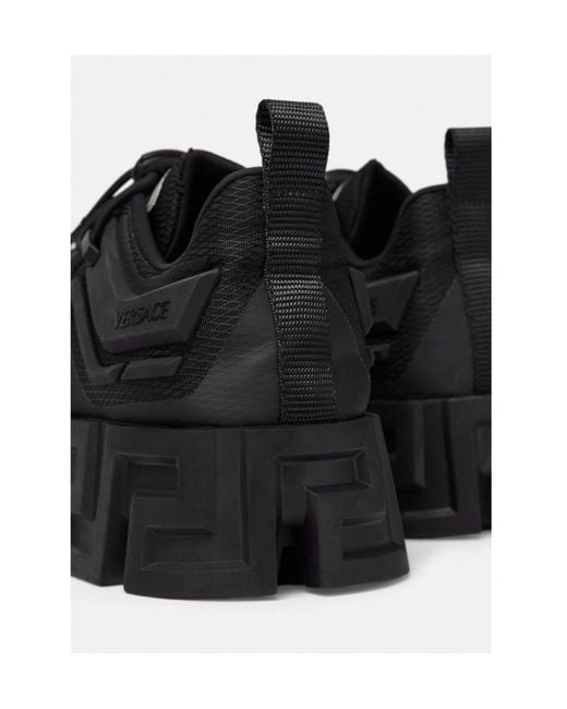 Versace Black Greca-Sole Sneakers for men