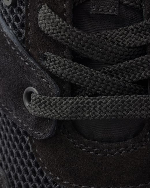 Prada Black Mesh Fabric And Suede Sneakers