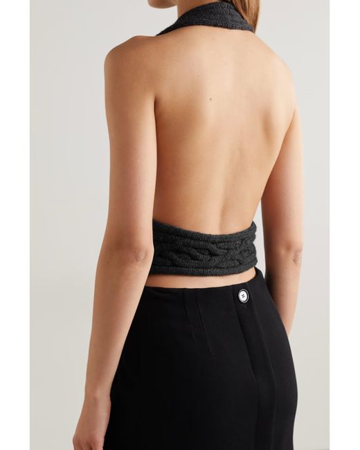 Proenza Schouler Black Backless Wool Blend Top