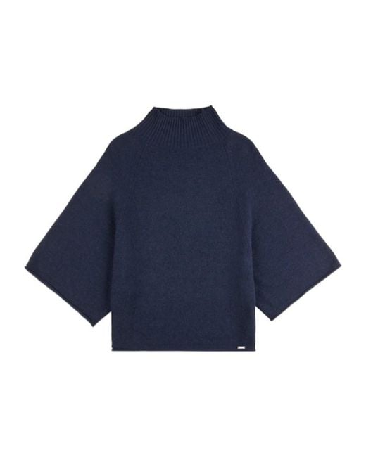 Fay Blue Mock Turtleneck