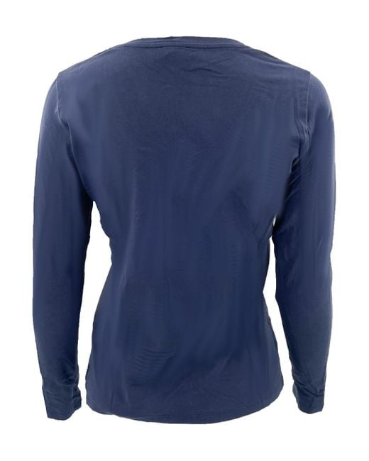 Armani Jeans Blue V-Neck Long-Sleeved T-Shirt