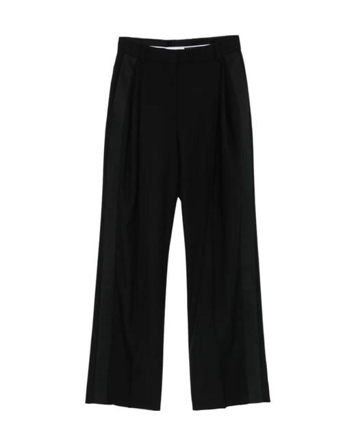 Stella McCartney Black Pleated Wide-Leg Trousers