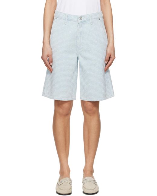 Rag & Bone Blue Tailored Mckenna Textured Denim Shorts