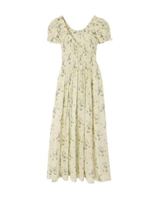 Doen Metallic Cotton-Voile Midi Dress