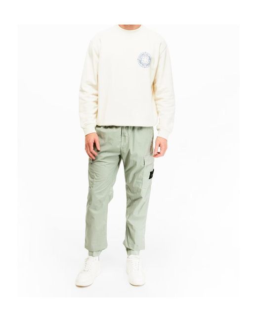 Stone Island Green Logo Cargo Track Pants for men