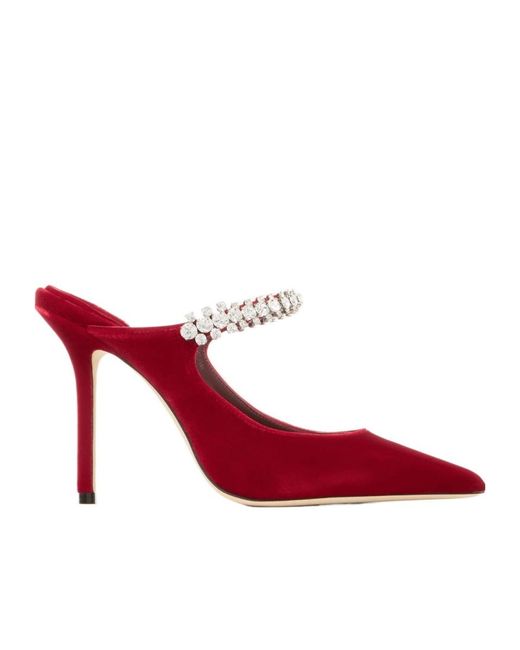 Jimmy Choo Red Pointed-Toe High-Heeled Sandals