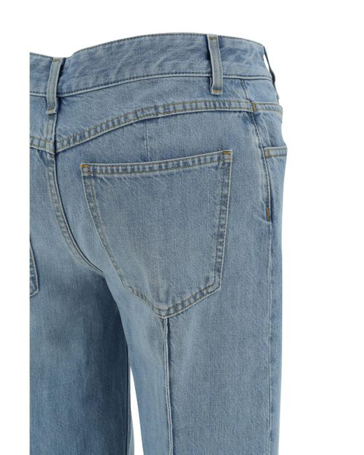Bottega Veneta Blue Turn-Up Hem Denim Jeans