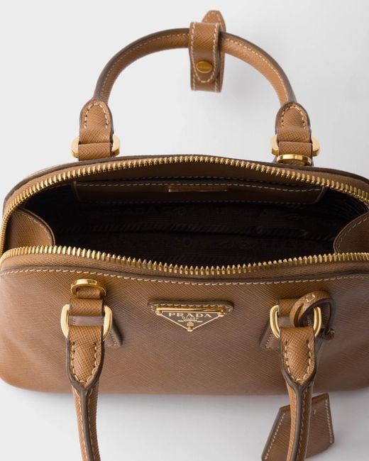 Prada Brown Zip-Up Top Handle Bag