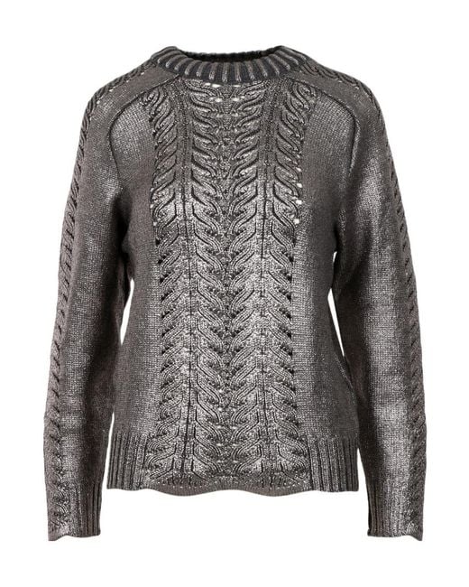 Alberta Ferretti Gray Long-Sleeved Pullover