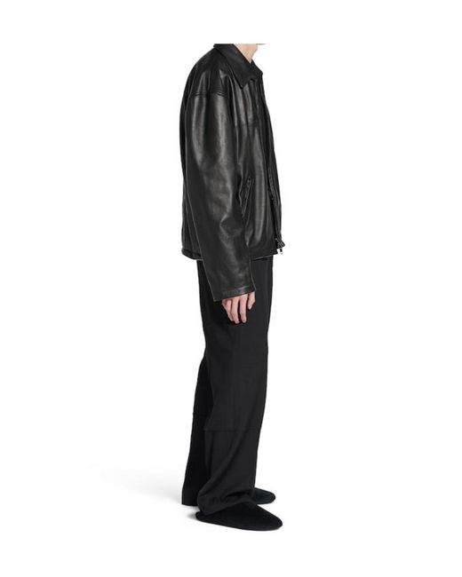 Balenciaga Black Nano Bb Zipped Leather Jacket for men