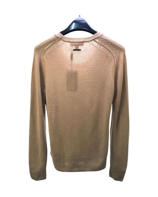 Burberry Natural Round-Collar Cashmere Knitted Pullover