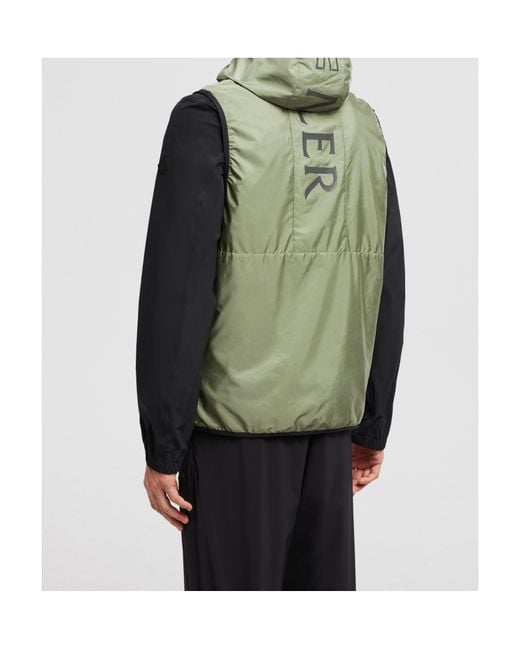 Moncler Green Moretan Zip-Up Hooded Gilet for men