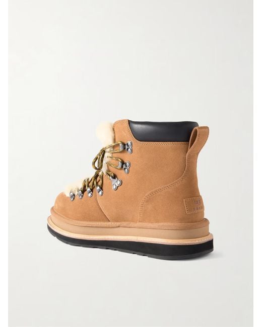 Ugg Natural Leather Trimmed Shearling Ankle Boots