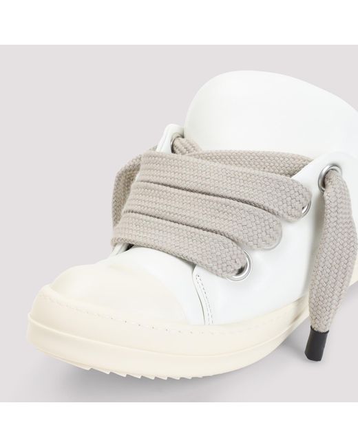 Rick Owens White Jumbolace Lace-Up Sneakers