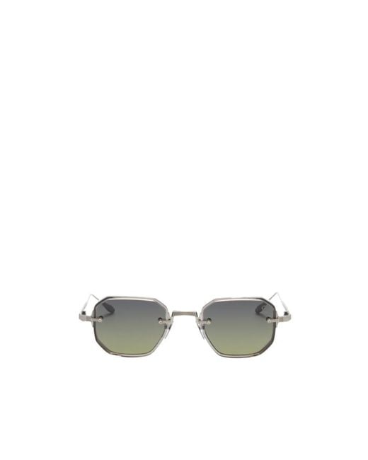 Akoni White Juno Two Geometric-Frame Sunglasses for men