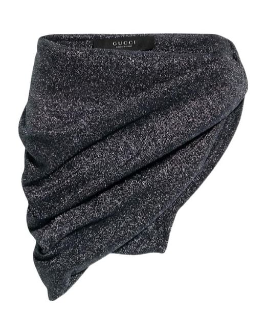 Gucci Gray Stretch Draped Skirt