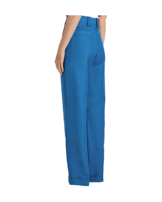 Versace Blue Solid Color Casual Long Pants