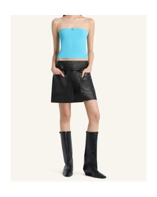 Courreges Blue Courrèges Buckle Knit Bustier Knitted Top