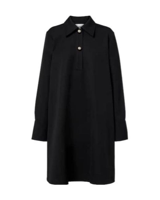 Jil Sander Black Wool Polo Dress
