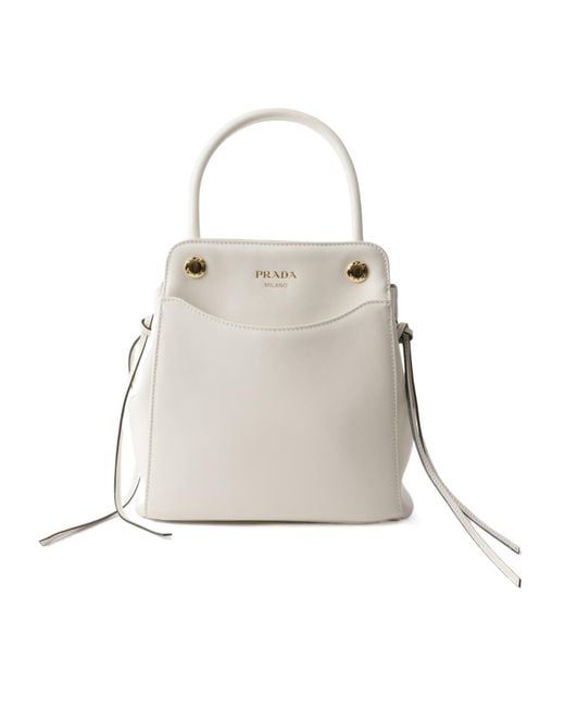 Prada Natural Carry Mini Leather Handbag